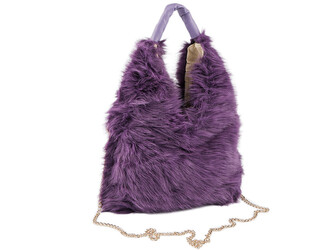 Kožešinová kabelka - 1 ks - 17 fialová