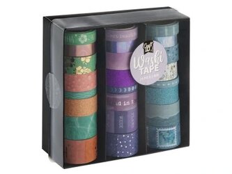Washi pásky v boxu, 24 ks - fialové