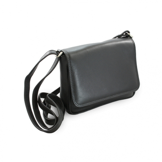 Kožená klopnová kabelka Arwel 3011­ - černá