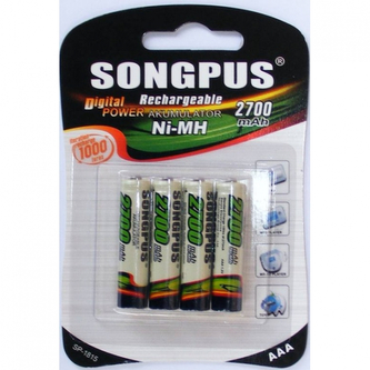 Nabíjecí baterie Songpus 2700 mAh AAA 4 ks