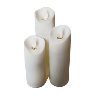 LED bílá svíčka, sada 3ks