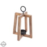 Svícen dřevo/kov MANGO otevřený v. 27 cm