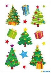 Naklejki choinki i prezenty