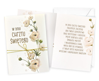 Karnet DK Chrzest, kwiaty DK-1385