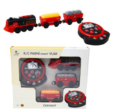 BABU vláčky - R/C Parní vlak - červený (se zvuky, světly a kouřovými efekty)