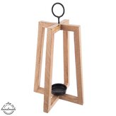 Svícen dřevo/kov MANGO otevřený v. 44 cm