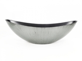 Plastový stříbrný květináč lodička 34 x 11 cm
