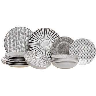 HIT Jídelní sada talířů Seoul 18 ks HT-24327238