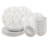HIT Jídelní sada talířů Vánoční 18 ks White Trees HT-23106422