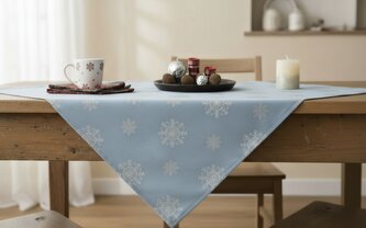Vánoční ubrus na stůl SNOWFLAKE světle modrá 85x85 cm Mybesthome