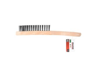 Ocelový kartáč 4řadový, dřevěný - KREATOR