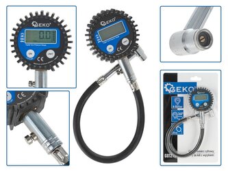 Manometr digitální na měření tlaku pneu, 0-13,8bar GEKO