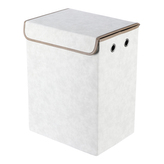 Koš látkový - skládací s víkem, vysoký, krémový