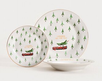 Sada talířů | ZAPHIRA | s červeným autem, 12 ks | 763342