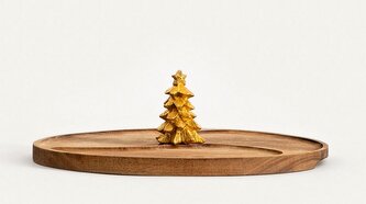 Servírovací prkénko | LOVDAL | se zlatým vánočním stromkem | 28 cm | 761980