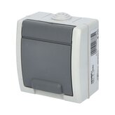 ATLAS IP55 Zásuvka 2P+PE s ochr. kolíkem, šedá