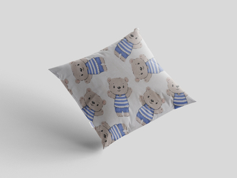 Bavlněný povlak na polštář 40x40 cm s dětským motivem medvídek
