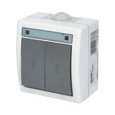 ATLAS IP55 Spínač žaluziový č.1/0+1/0, šedý