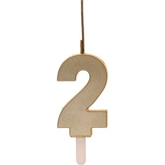 Zlatá svíčka s prskavkou číslo 2 - Dekora