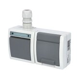 ATLAS IP65 Přepínač č.6+zásuvka 2P+PE vodorovně s vývodkou M20, na povrch, šedá