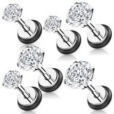 FP104-05 Piercingová náušnice, čirý zirkon - 1 kus