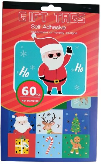 Naklejki na prezenty świąteczne 54 szt. lub 60 szt. 15x25cm