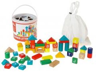 Klocki drewniane z numerkami 50szt