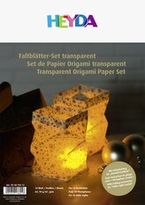 Transparentní origami papír A4 hvězdy zlaté, jednostranně potištěný