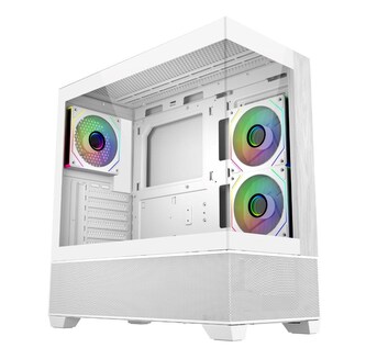 Cooler Master case Elite 690 Wood, ATX, Průhledná bočnice, 3x 120mm ARGB Fan, Bílá