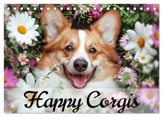 Happy Corgis (Tischkalender 2026 DIN A5 quer), CALVENDO Monatskalender