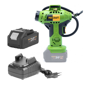 Sada aku kompresor Procraft LK20 s baterií 20V 4Ah a nabíječkou 20/1 | SLK20-20/4-20/1