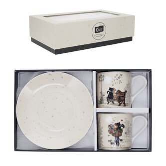 Hrneček na kávu 2 ks 100 ml s podšálky MUGSC34H01