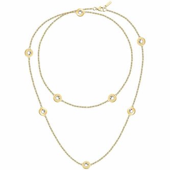 Dlouhý pozlacený náhrdelník T-Logo TJAXC106 Trussardi