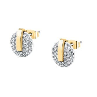 Blyštivé bicolor náušnice z oceli T-Round TJAYF14 Trussardi