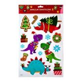 Naklejki świąteczne dinozaury Boże Narodzenie