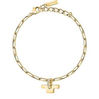 Stylový pozlacený náramek s krystaly T-Logo TJAXC24 Trussardi