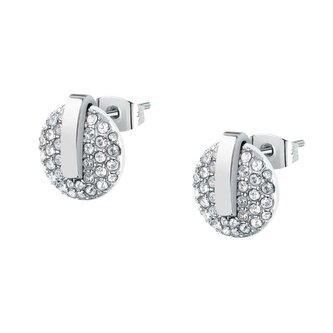 Třpytivé ocelové náušnice s krystaly T-Round TJAYF15 Trussardi