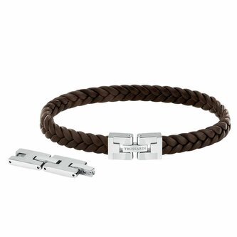 Originální černý kožený náramek T-Leather TJAXZ01 Trussardi