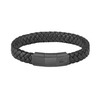 Černý kožený náramek Rokel 2040285 Lacoste