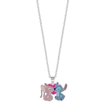 Slušivý stříbrný náhrdelník Stitch a Angel Lilo & Stitch CS00040SL-P.CS (řetízek, přívěsek) Disney