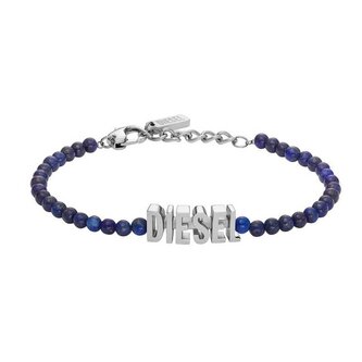 Korálkový unisex náramek s modrým achátem DX1544040 Diesel