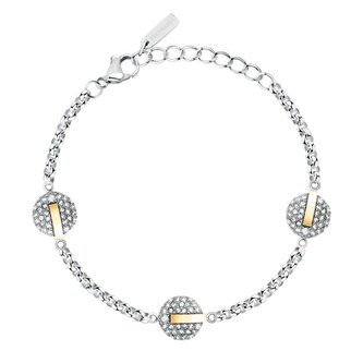 Třpytivý bicolor náramek z oceli T-Round TJAYF10 Trussardi