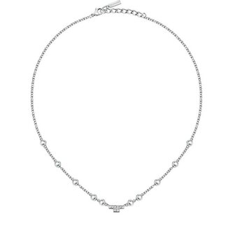 Slušivý ocelový náhrdelník s krystaly T-Logo TJAXC04 Trussardi