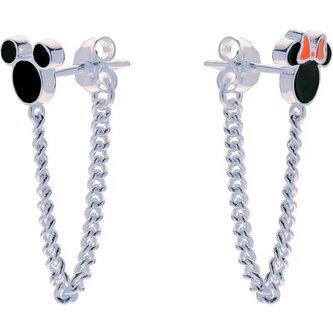 Hravé stříbrné náušnice Mickey and Minnie ES00072SL.CS Disney