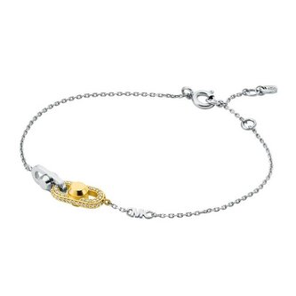 Stříbrný bicolor náramek se zirkony Astor Link MKC1737CZ931 Michael Kors