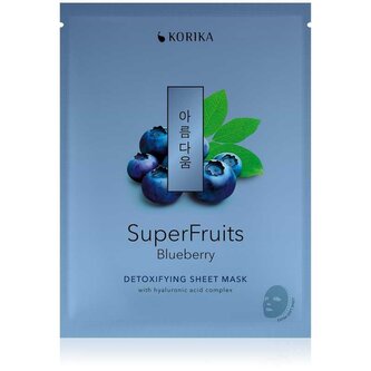 Detoxikační plátýnková maska Superfruits Borůvka (Detoxifying Sheet Mask) Korika - 25 g