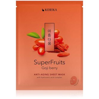 Anti-aging plátýnková maska Superfruits Goji (Anti-Aging Sheet Mask) Korika - 25 g