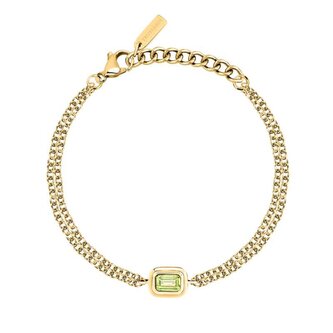 Dvojitý pozlacený náramek se zeleným zirkonem T-Design TJAXA24 Trussardi