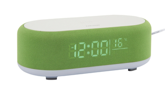 Stolní hodiny s budíkem, nabíječkou smartphonů a Bluetooth reproduktorem 6033BG Karlsson 20cm