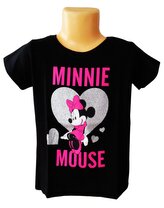 Tričko MINNIE stříbrné srdce krátký rukáv černé, velikost: 116